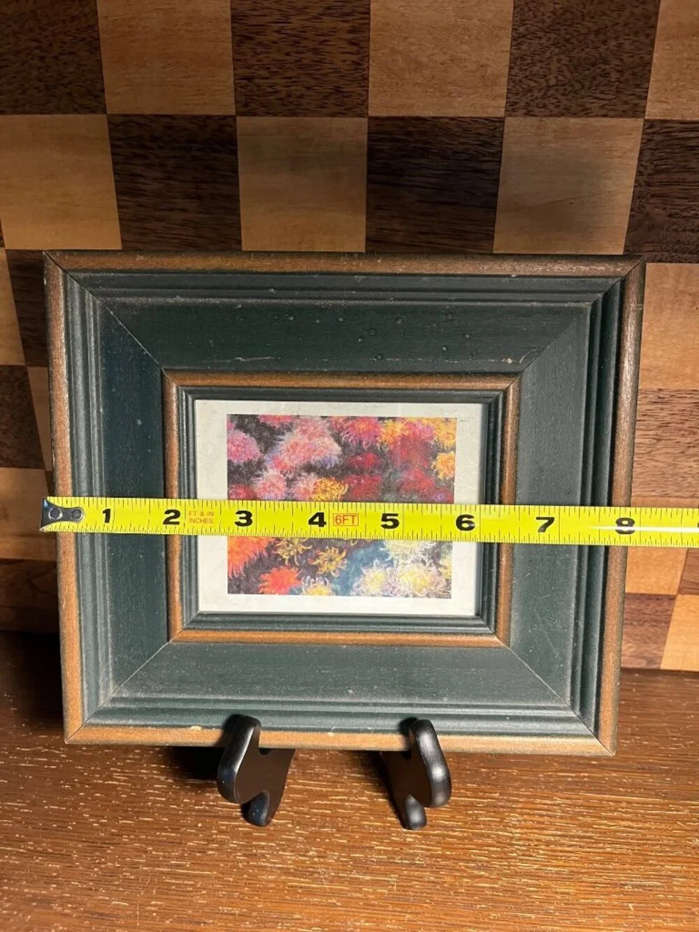 Green Wooden Frame with Claude Monet Picture A582